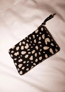Sacs & Pochettes-EASY-CLOTHES Pochette Amy - Noire à Tâches - Logo AmourEasy Clothes Noire à tâches       