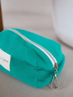 Sacs & Pochettes-EASY-CLOTHES Pochette Easy Clothes CREATION - bleu émeraude en lin Bleu émeraude en lin       