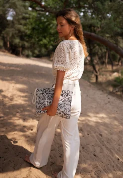 Sacs & Pochettes-EASY-CLOTHES Pochette Evka - écrue et noireEasy Clothes Écrue et noire       