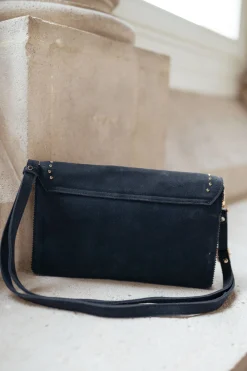 Sacs & Pochettes-EASY-CLOTHES Pochette Jiani - marine/grise en cuirEasy Clothes Marine/grise en cuir       