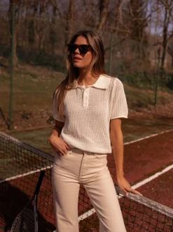 Chemisiers & Blouses-EASY-CLOTHES Polo Laurane - écruEasy Clothes Écru       