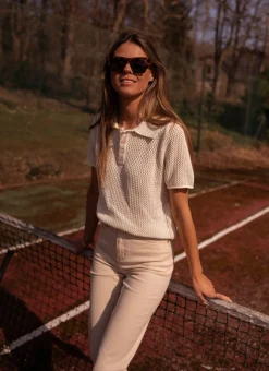 Chemisiers & Blouses-EASY-CLOTHES Polo Laurane - écruEasy Clothes Écru       