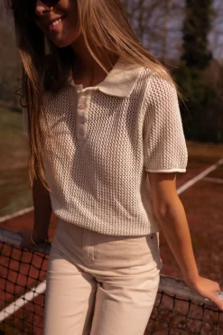 Chemisiers & Blouses-EASY-CLOTHES Polo Laurane - écruEasy Clothes Écru       
