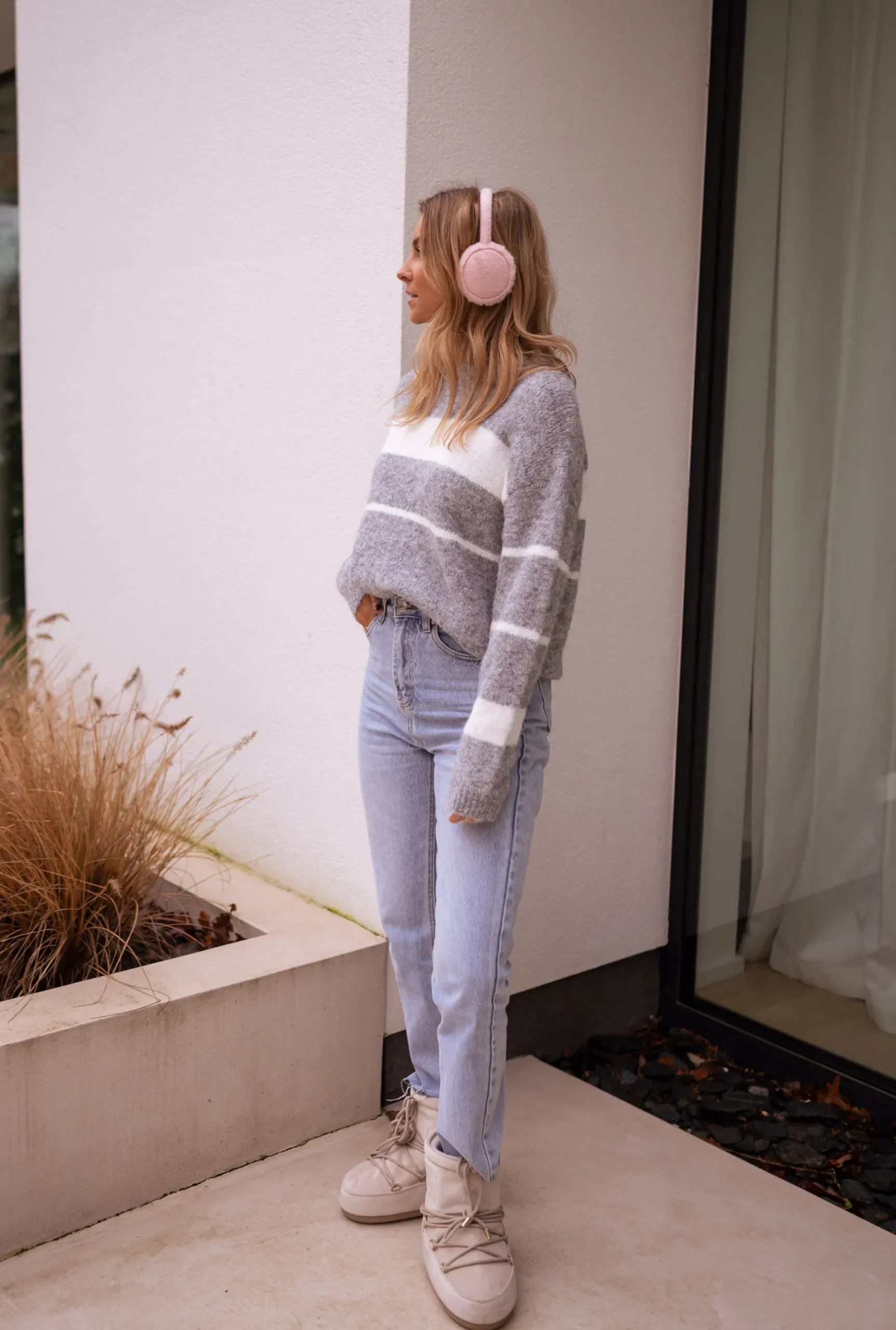Pulls & Gilets-EASY-CLOTHES Pull - Joe - gris à lignesEasy Clothes Gris à lignes écrues