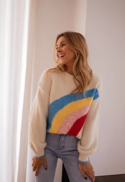 Pulls & Gilets-EASY-CLOTHES Pull - Rainbow - couleurEasy Clothes Écru