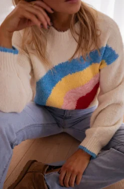 Pulls & Gilets-EASY-CLOTHES Pull - Rainbow - couleurEasy Clothes Écru       