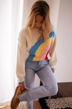 Pulls & Gilets-EASY-CLOTHES Pull - Rainbow - couleurEasy Clothes Écru       