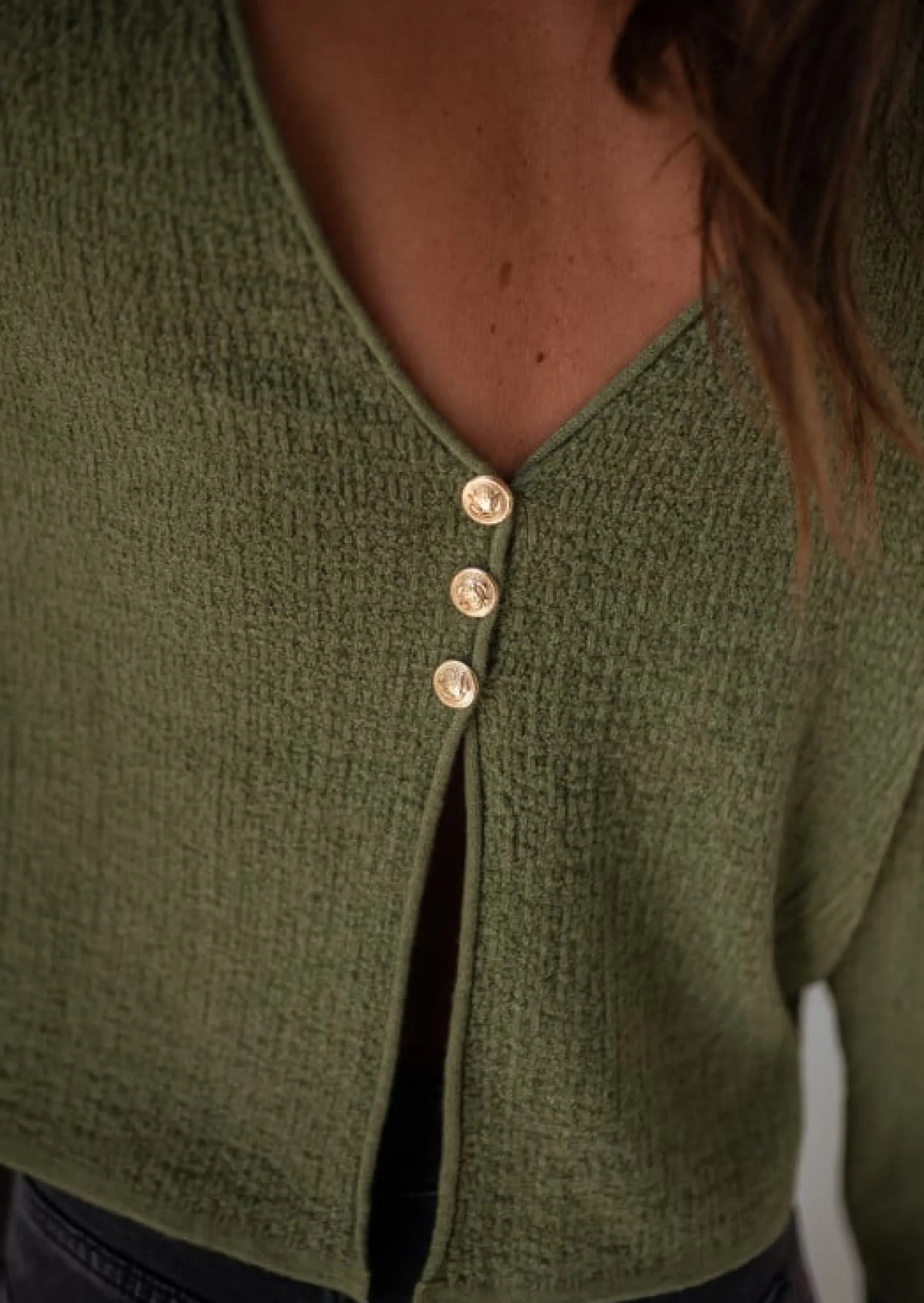 Pulls & Gilets-EASY-CLOTHES Pull Alma - Kaki - Doux - Vêtements Tendances FemmeEasy Clothes Kaki