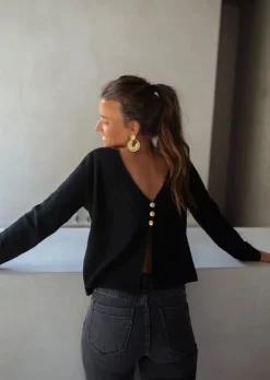 Pulls & Gilets-EASY-CLOTHES Pull Alma - Noir - Doux - Vêtements Tendances FemmeEasy Clothes Noir
