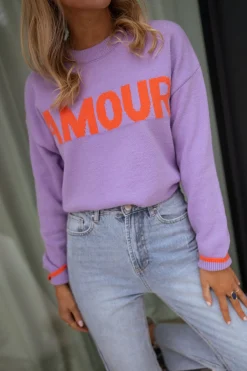 Pulls & Gilets-EASY-CLOTHES Pull Amoura - mauveEasy Clothes Mauve       