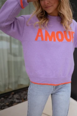 Pulls & Gilets-EASY-CLOTHES Pull Amoura - mauveEasy Clothes Mauve       
