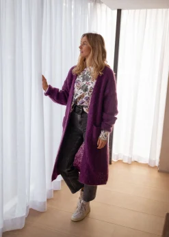Pulls & Gilets-EASY-CLOTHES Pull Anna - mauve à fleursEasy Clothes Mauve à fleurs       