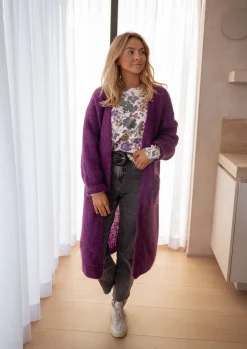Pulls & Gilets-EASY-CLOTHES Pull Anna - mauve à fleursEasy Clothes Mauve à fleurs       