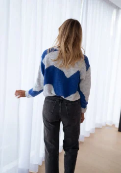 Pulls & Gilets-EASY-CLOTHES Pull Antonin - bleu et grisEasy Clothes Bleu et gris       