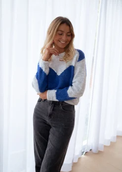 Pulls & Gilets-EASY-CLOTHES Pull Antonin - bleu et grisEasy Clothes Bleu et gris       