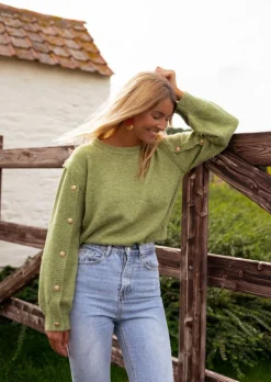 Pulls & Gilets-EASY-CLOTHES Pull Carla - Couleur Olive - Loose - Taille UniqueEasy Clothes Olive       