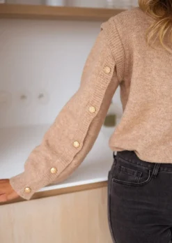 Pulls & Gilets-EASY-CLOTHES Pull Carla Beige - Taille Unique - LooseEasy Clothes Beige       