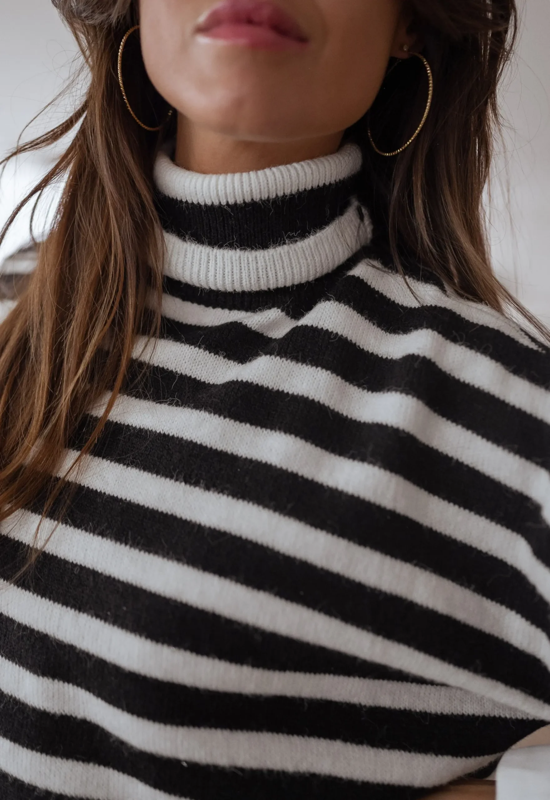 Pulls & Gilets-EASY-CLOTHES Pull Dyla - noir et blancEasy Clothes Noir et blanc