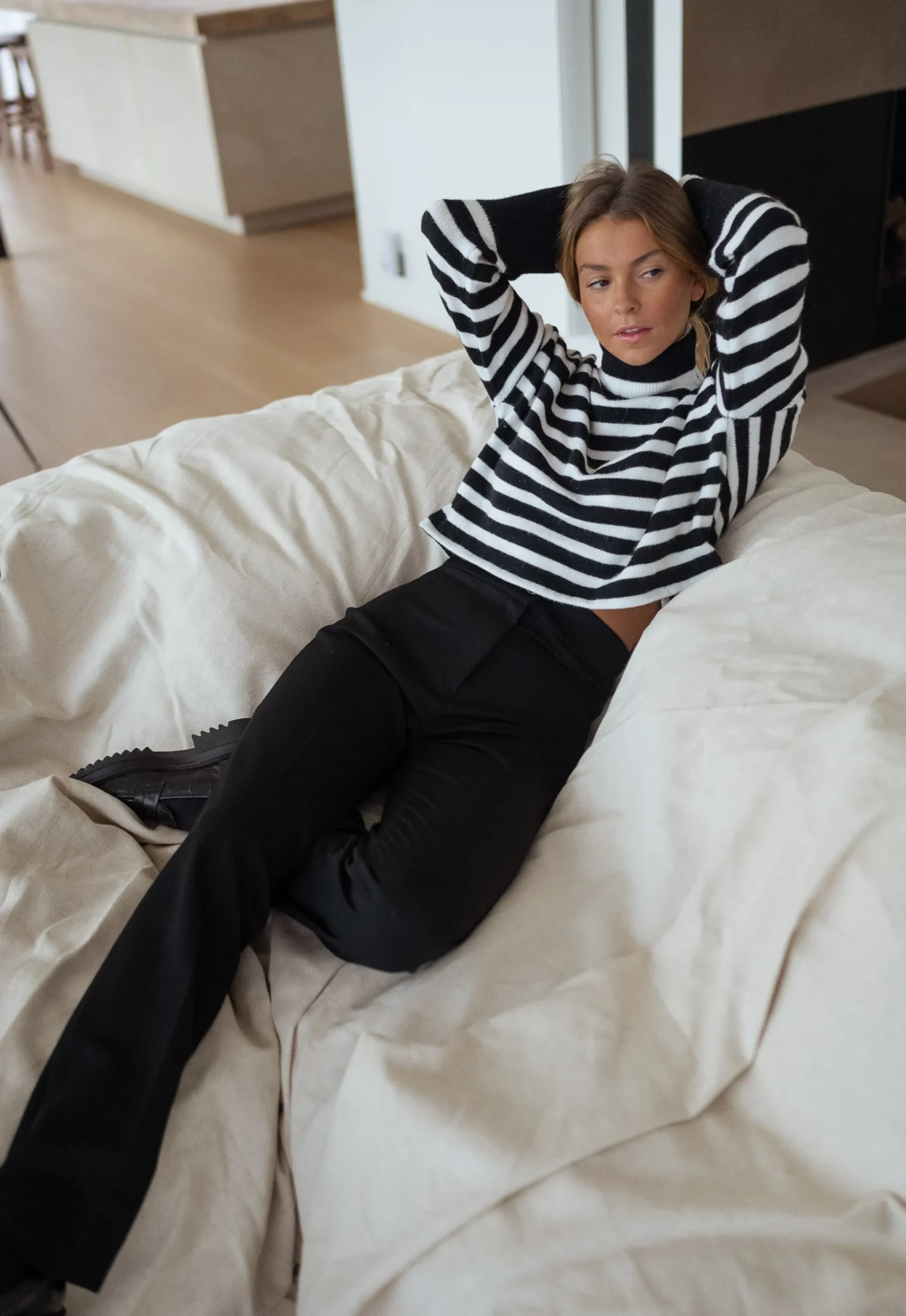 Pulls & Gilets-EASY-CLOTHES Pull Dyla - noir et blancEasy Clothes Noir et blanc