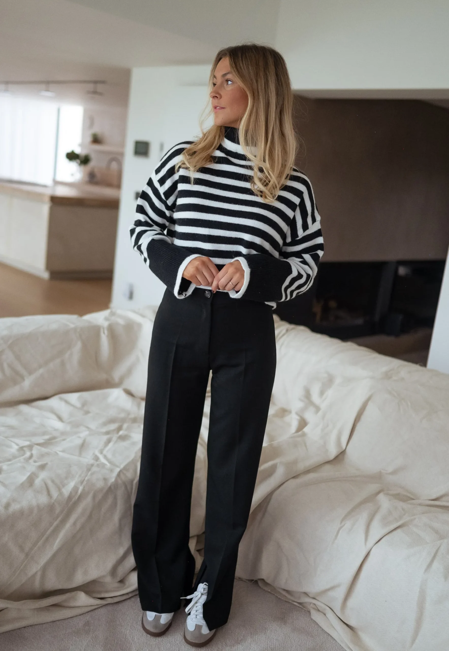 Pulls & Gilets-EASY-CLOTHES Pull Dyla - noir et blancEasy Clothes Noir et blanc