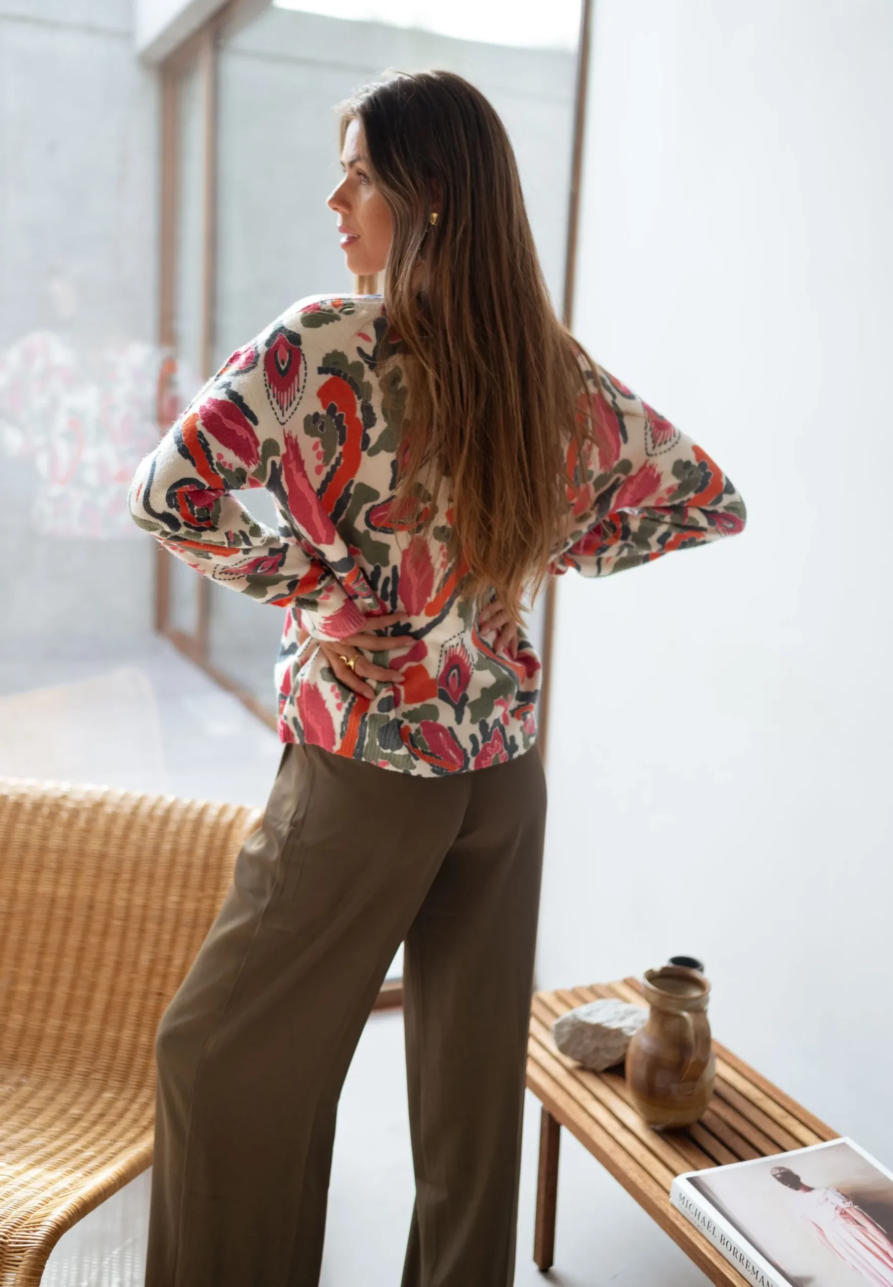 Pulls & Gilets-EASY-CLOTHES Pull Elone - écru à motifsEasy Clothes Écru à motifs