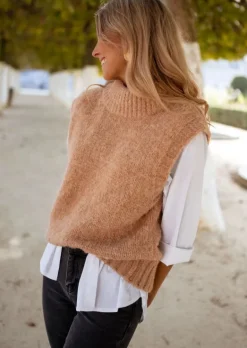 Pulls & Gilets-EASY-CLOTHES Pull Grenoble - Sans Manche - CamelEasy Clothes Camel       