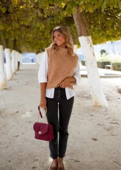 Pulls & Gilets-EASY-CLOTHES Pull Grenoble - Sans Manche - CamelEasy Clothes Camel       
