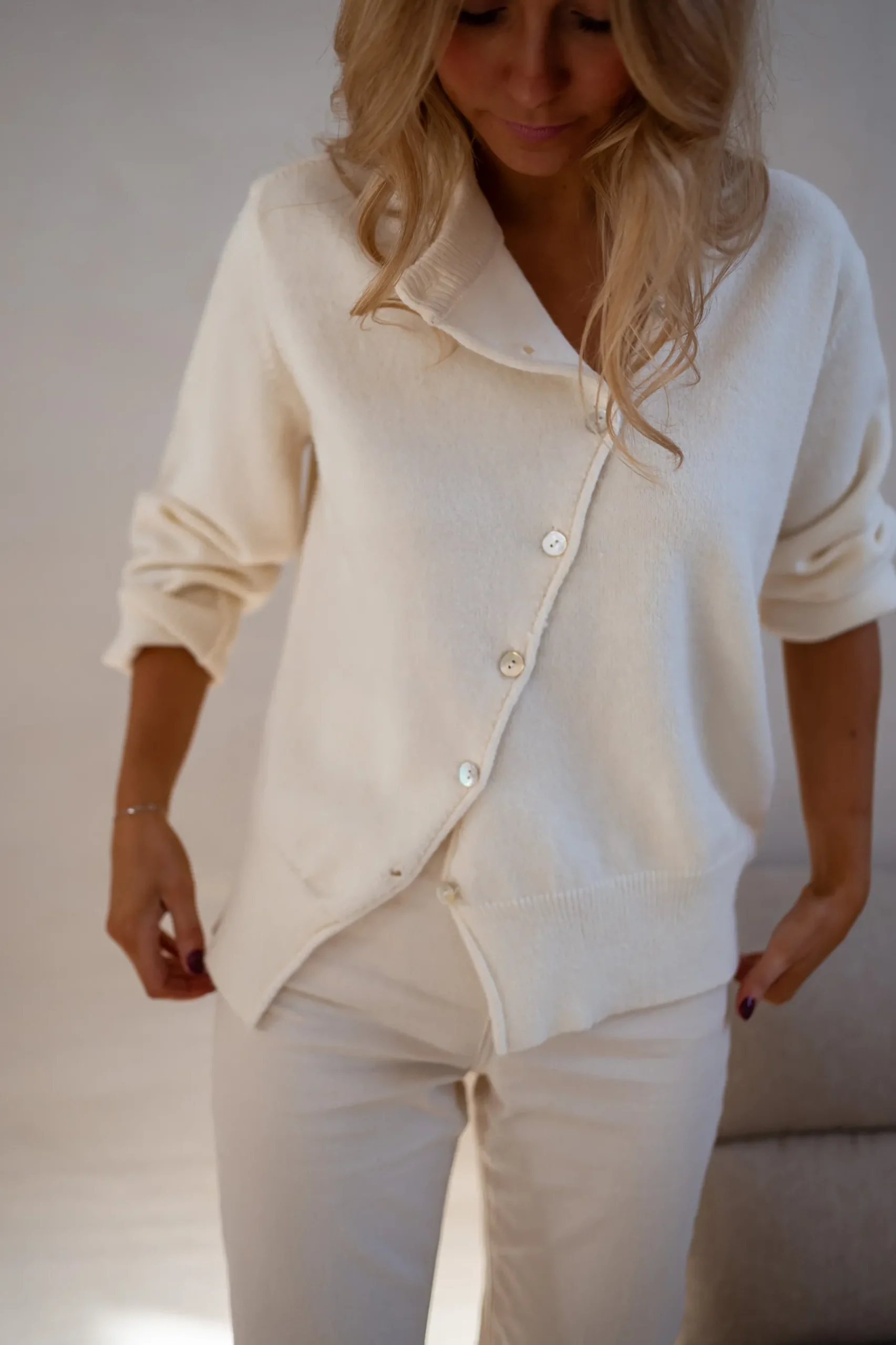 Pulls & Gilets-EASY-CLOTHES Pull Helder - Écru - Col RondEasy Clothes Écru