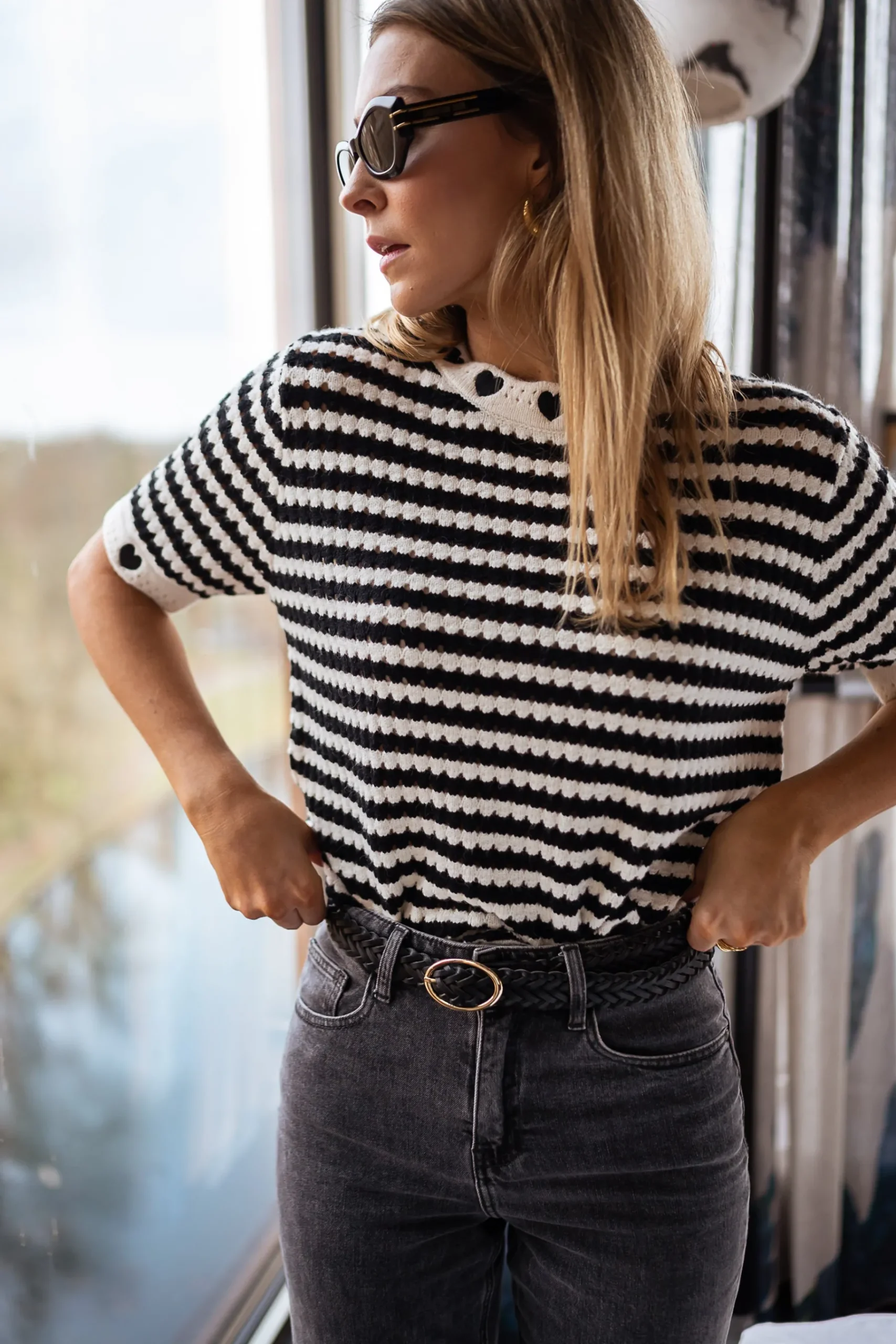 Pulls & Gilets-EASY-CLOTHES Pull Ilea - À manches courtes lignéesEasy Clothes À manches courtes lignées