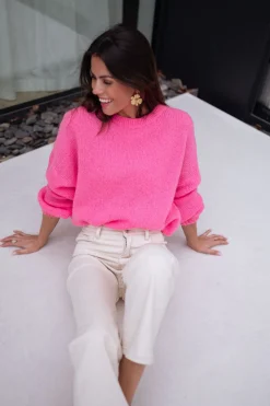 Pulls & Gilets-EASY-CLOTHES Pull Joela - roseEasy Clothes Rose       