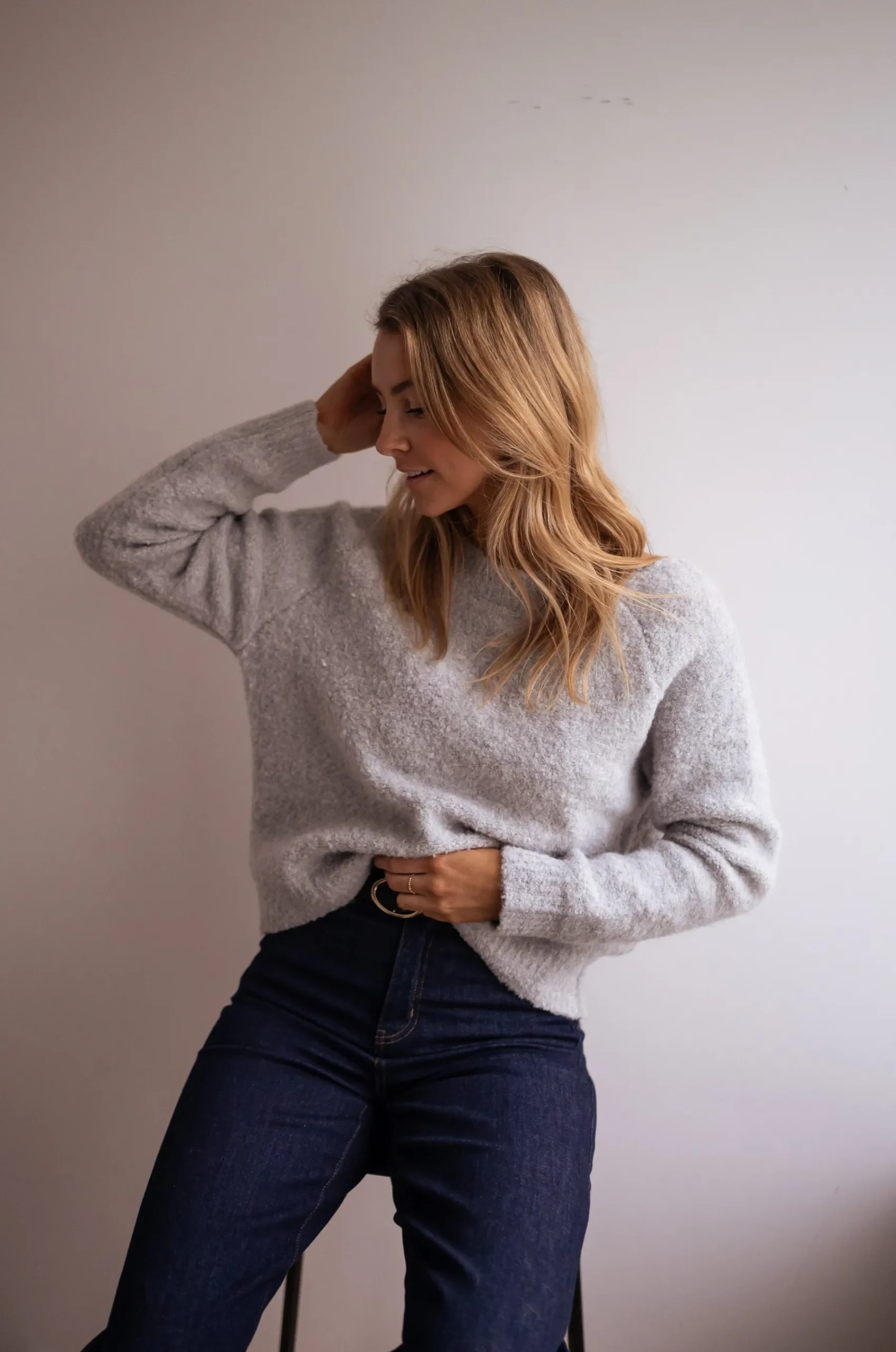 Pulls & Gilets-EASY-CLOTHES Pull Laïs - Gris avec noeud noirEasy Clothes Gris avec noeud noir