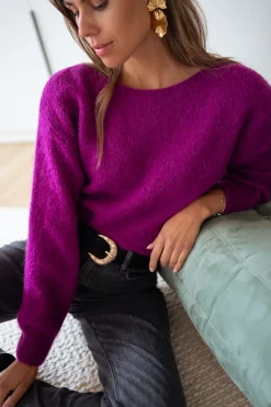 Pulls & Gilets-EASY-CLOTHES Pull Lidy - mauveEasy Clothes Mauve       