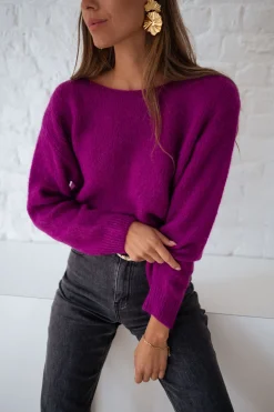 Pulls & Gilets-EASY-CLOTHES Pull Lidy - mauveEasy Clothes Mauve       