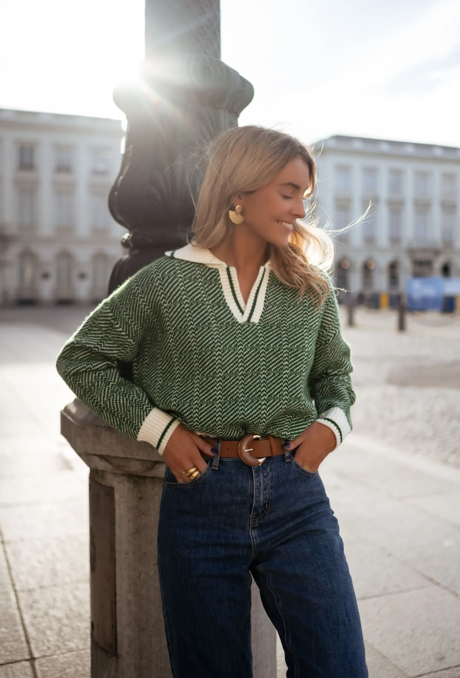 Pulls & Gilets-EASY-CLOTHES Pull Lomond - Vert - Coupe Droite - Taille UniqueEasy Clothes Vert