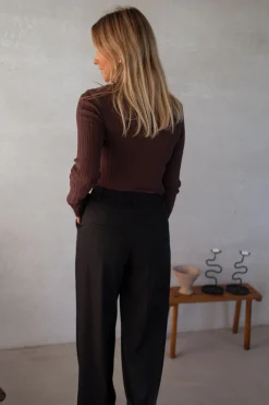 Pulls & Gilets-EASY-CLOTHES Pull Lucie - en maille fine brunEasy Clothes En maille fine brun       