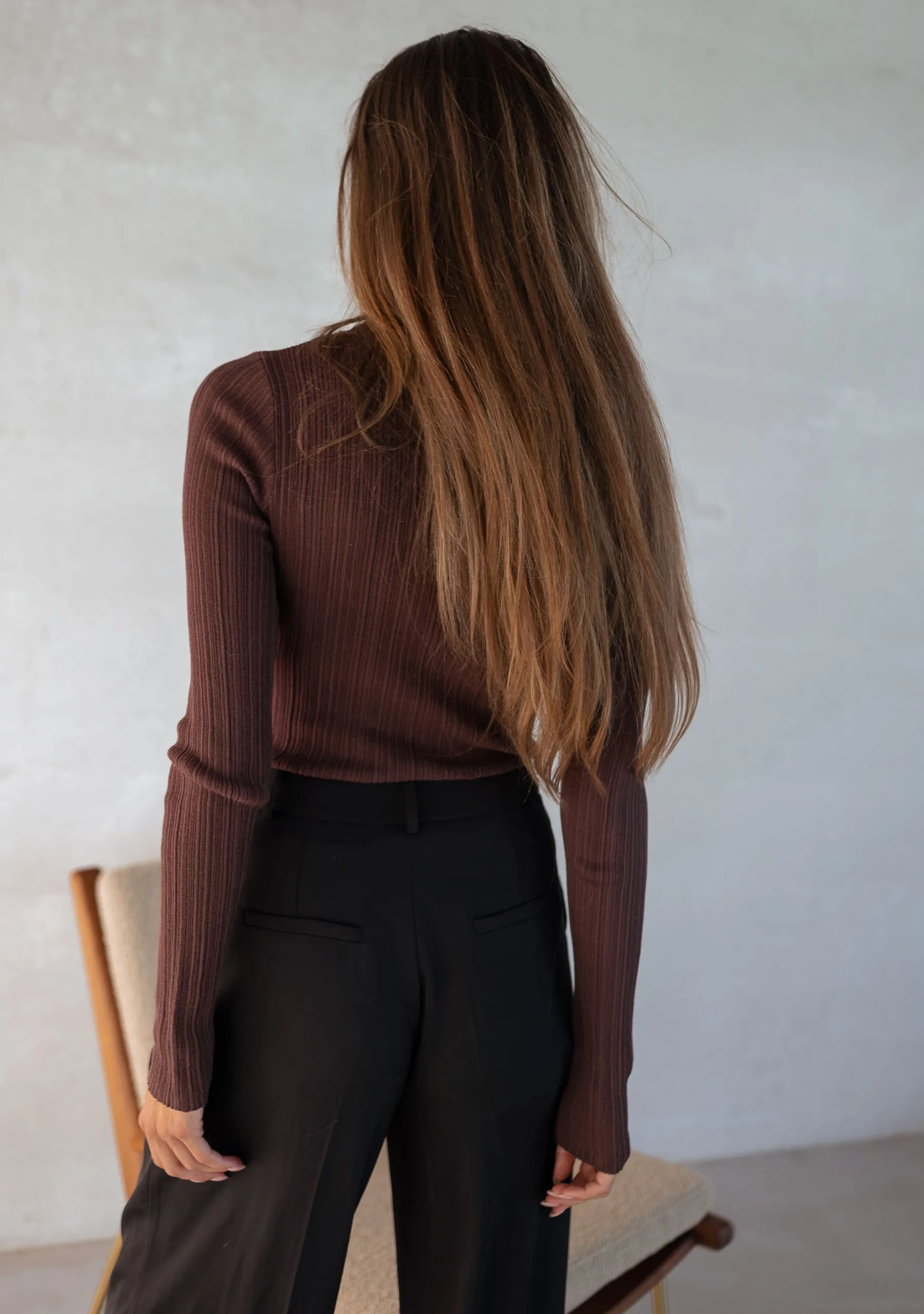 Pulls & Gilets-EASY-CLOTHES Pull Lucie - en maille fine brunEasy Clothes En maille fine brun