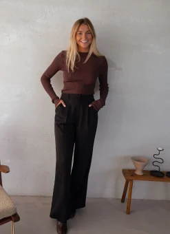 Pulls & Gilets-EASY-CLOTHES Pull Lucie - en maille fine brunEasy Clothes En maille fine brun