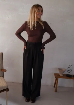 Pulls & Gilets-EASY-CLOTHES Pull Lucie - en maille fine brunEasy Clothes En maille fine brun