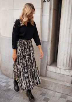 Pulls & Gilets-EASY-CLOTHES Pull Marion - Noir - Doux & Col en VEasy Clothes Noir       