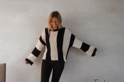 Pulls & Gilets-EASY-CLOTHES Pull Masson - écru et noirEasy Clothes Écru et noir