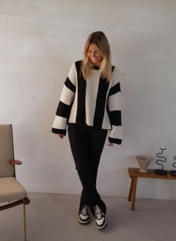 Pulls & Gilets-EASY-CLOTHES Pull Masson - écru et noirEasy Clothes Écru et noir