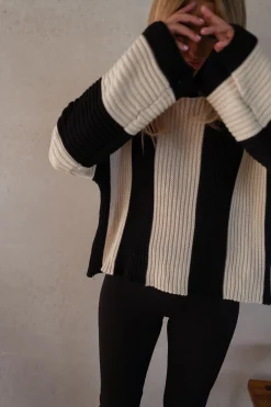 Pulls & Gilets-EASY-CLOTHES Pull Masson - écru et noirEasy Clothes Écru et noir