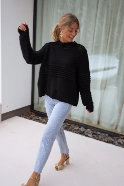 Pulls & Gilets-EASY-CLOTHES Pull Miley - noirEasy Clothes Noir       