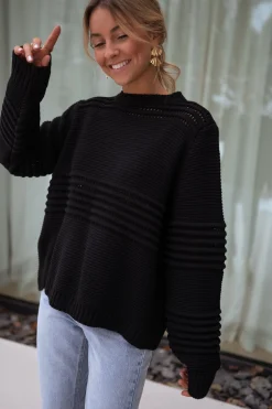 Pulls & Gilets-EASY-CLOTHES Pull Miley - noirEasy Clothes Noir       