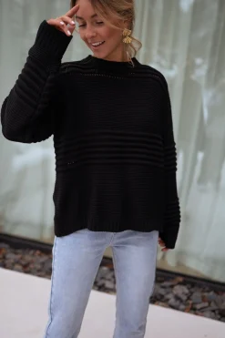 Pulls & Gilets-EASY-CLOTHES Pull Miley - noirEasy Clothes Noir       