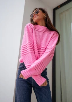 Pulls & Gilets-EASY-CLOTHES Pull Miley - roseEasy Clothes Rose       