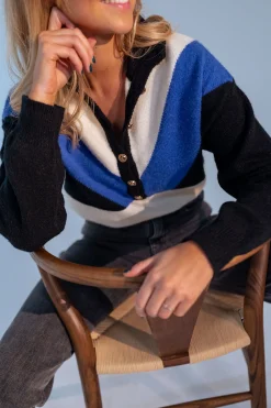 Pulls & Gilets-EASY-CLOTHES Pull Neve - bleu et écruEasy Clothes Bleu et écru       