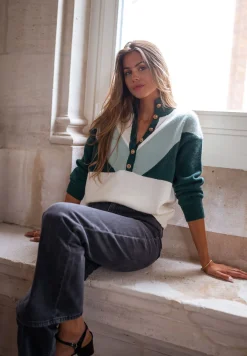 Pulls & Gilets-EASY-CLOTHES Pull Neve - vert et écruEasy Clothes Vert et écru       