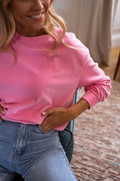 Pulls & Gilets-EASY-CLOTHES Pull Nino - rose en veloursEasy Clothes Rose en velours       
