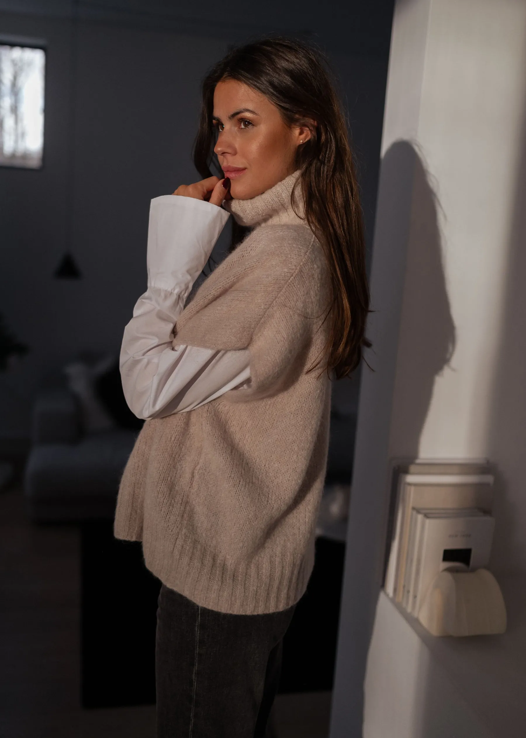 Pulls & Gilets-EASY-CLOTHES Pull Noa - beige manches courtesEasy Clothes Beige manches courtes